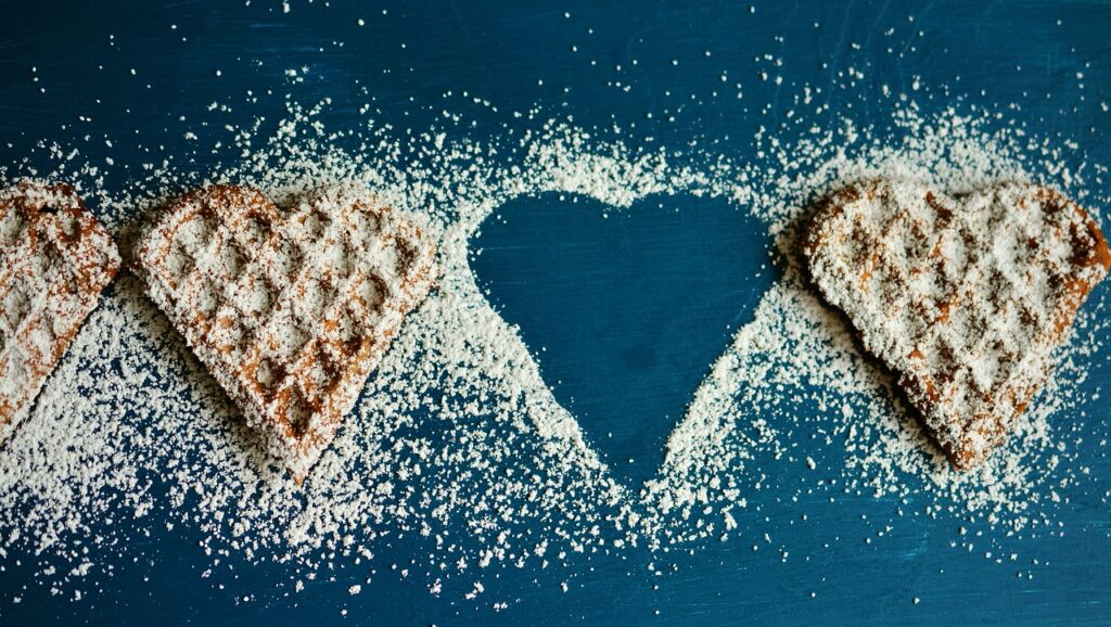 waffle hearts, waffles, icing sugar-2697904.jpg