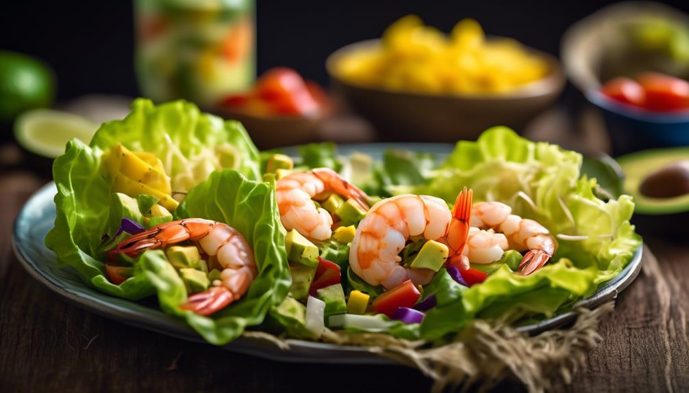 avocado and shrimp lettuce wraps