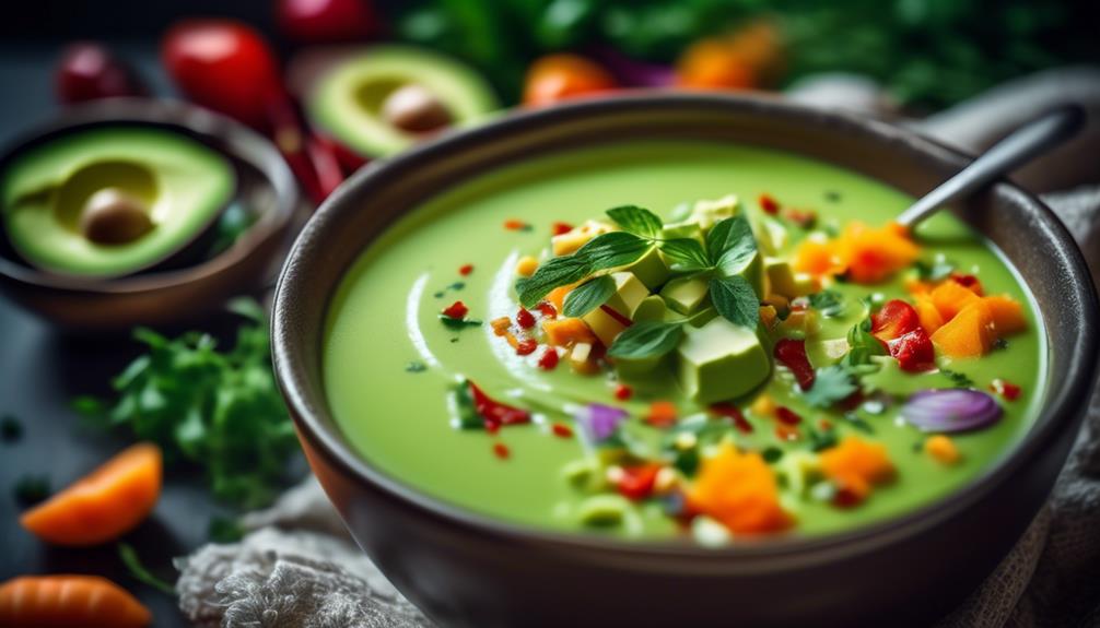 avocado filled keto friendly vegetarian soups