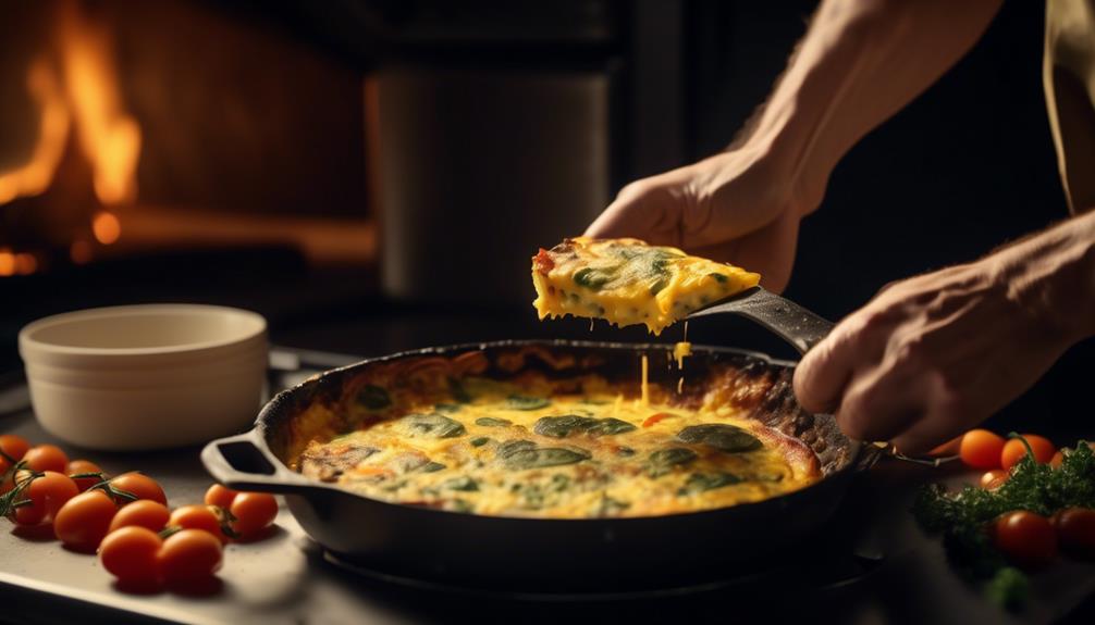 baking the frittata in oven