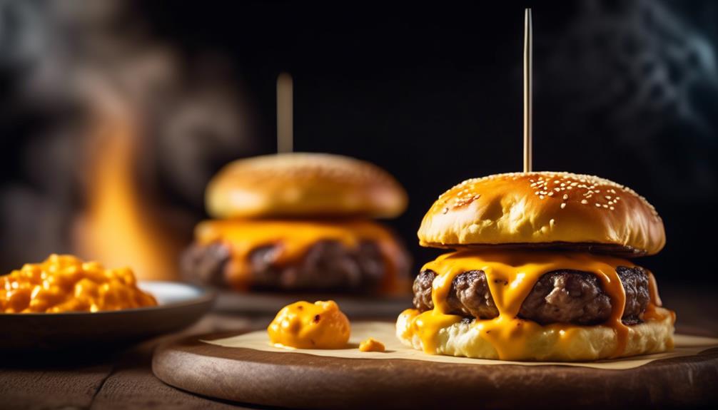 cheesy burgers with cheddar