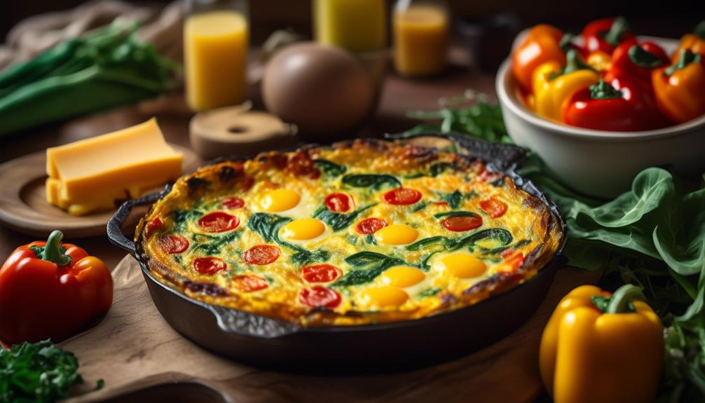 cheesy frittata with veggies