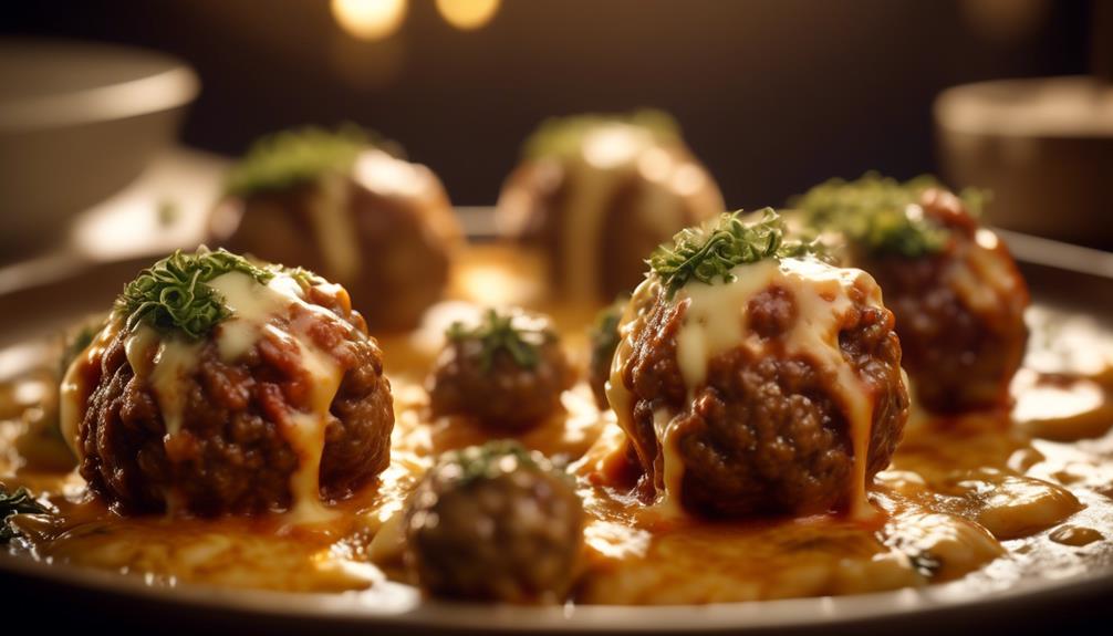 cheesy meatballs with mozzarella