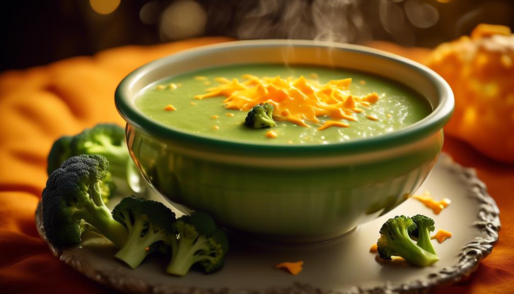 creamy broccoli and cheddar