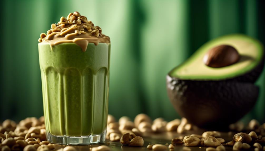 creamy shake with peanut butter and avocado