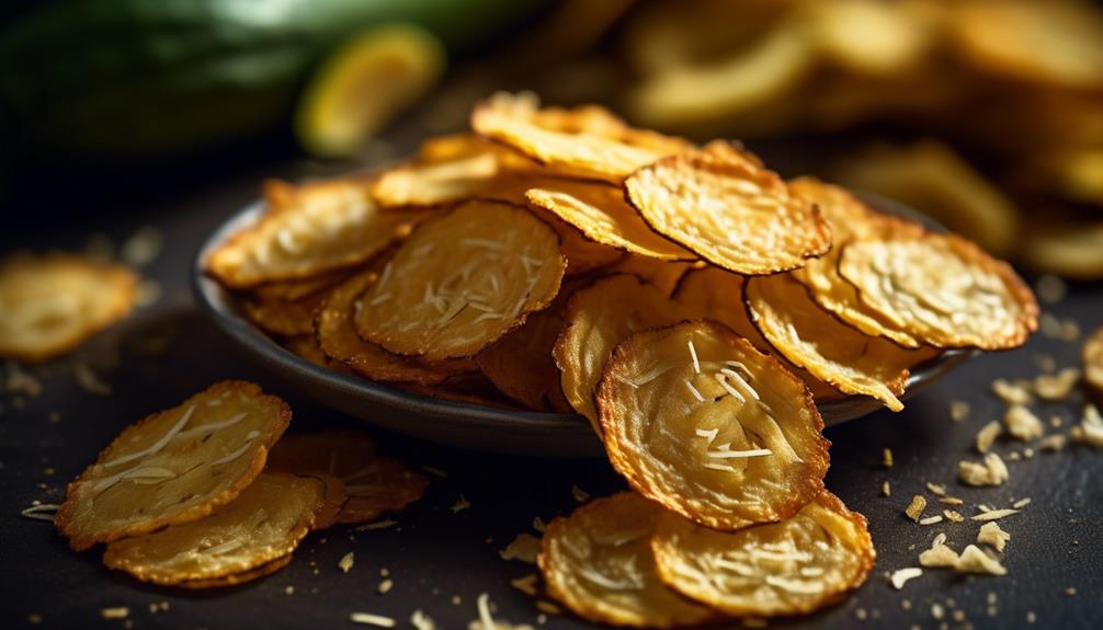 crispy parmesan coated zucchini chips