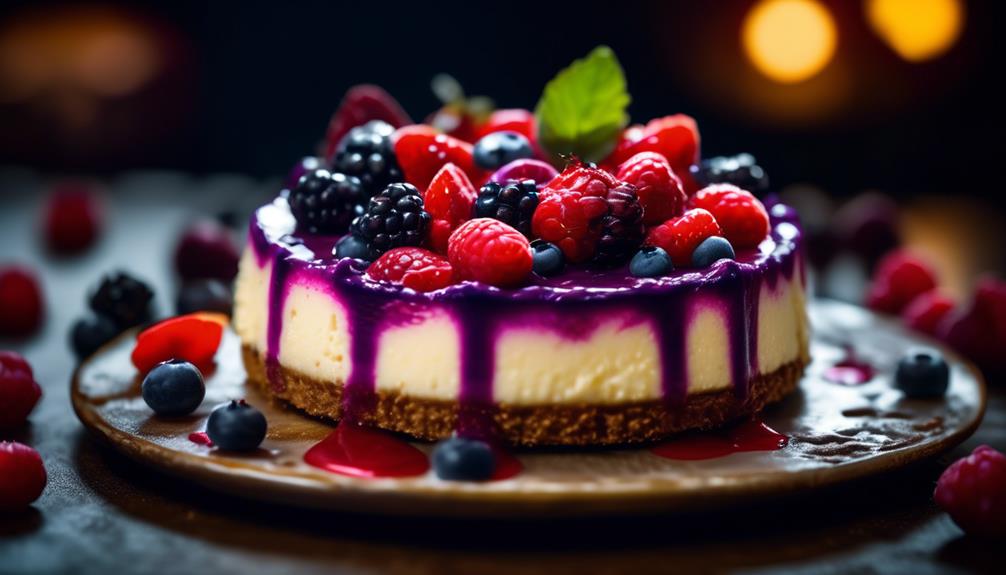 decadent cheesecake with flavors