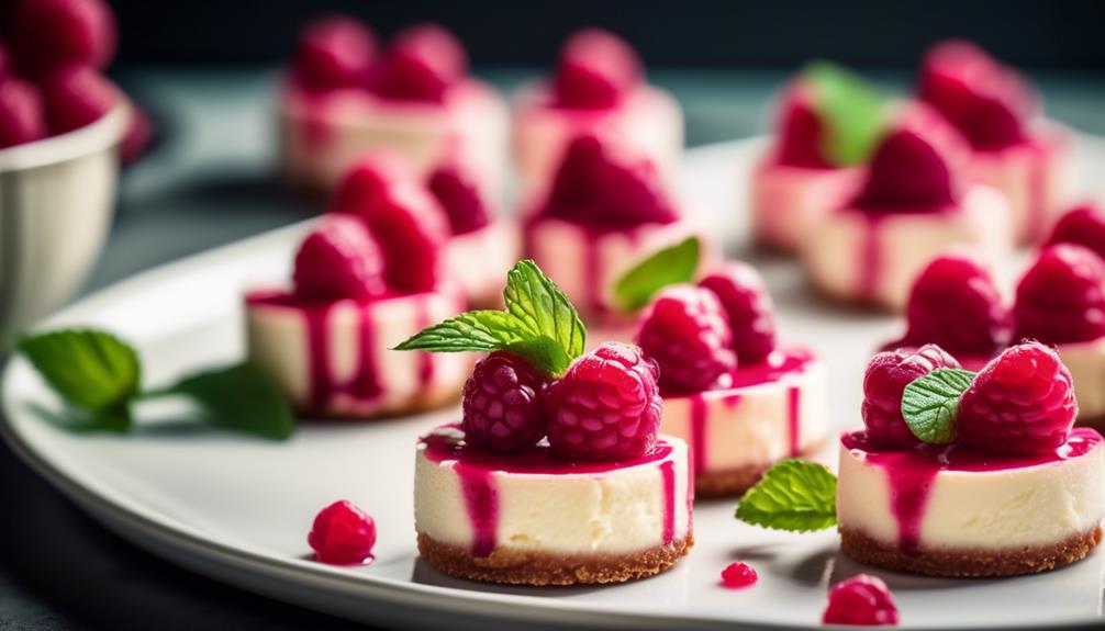 decadent raspberry cheesecake bites