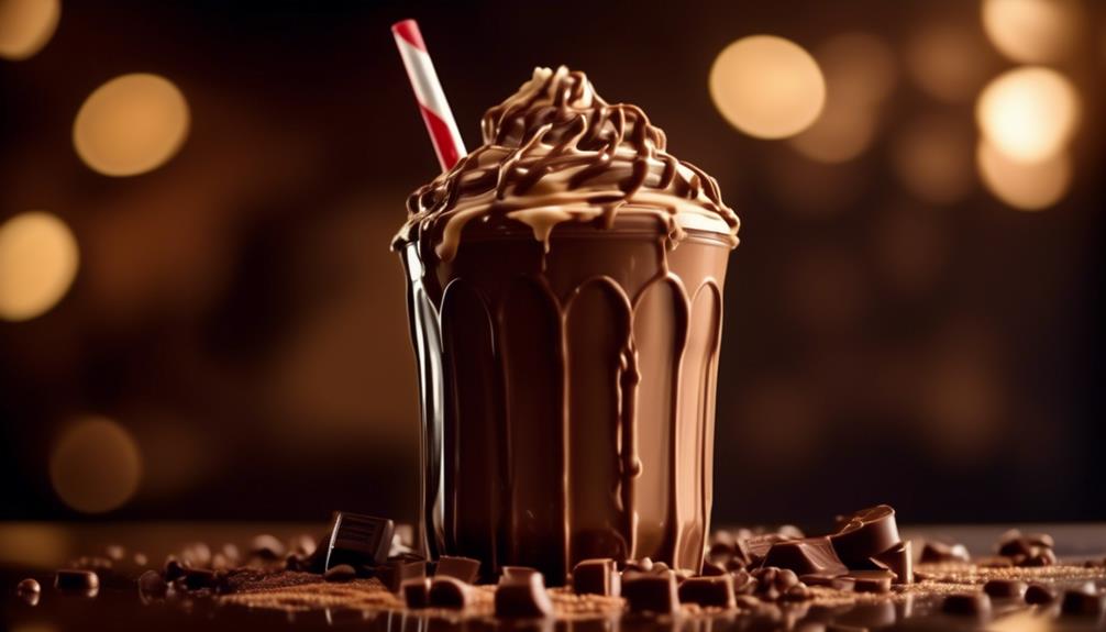 decadent shake with chocolate and peanut butter flavors