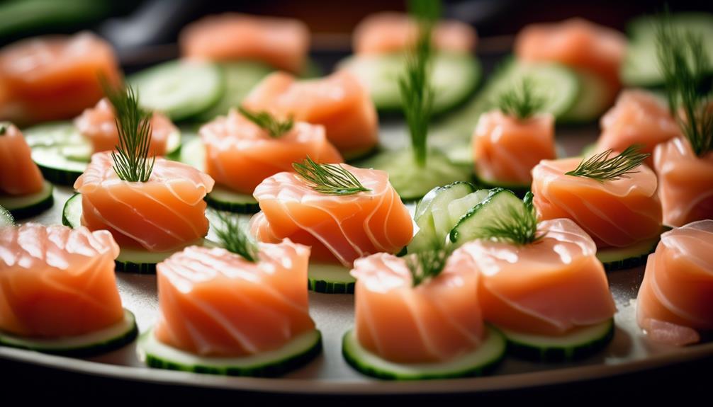 delicious appetizer with salmon