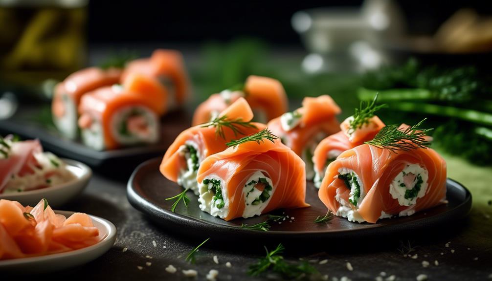 delicious appetizer with salmon