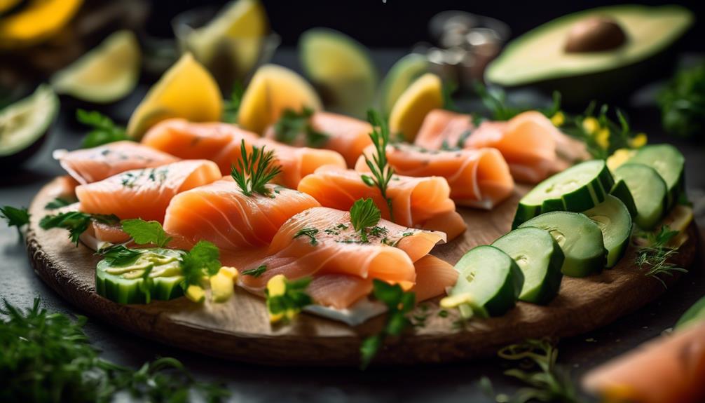 delicious appetizer with salmon