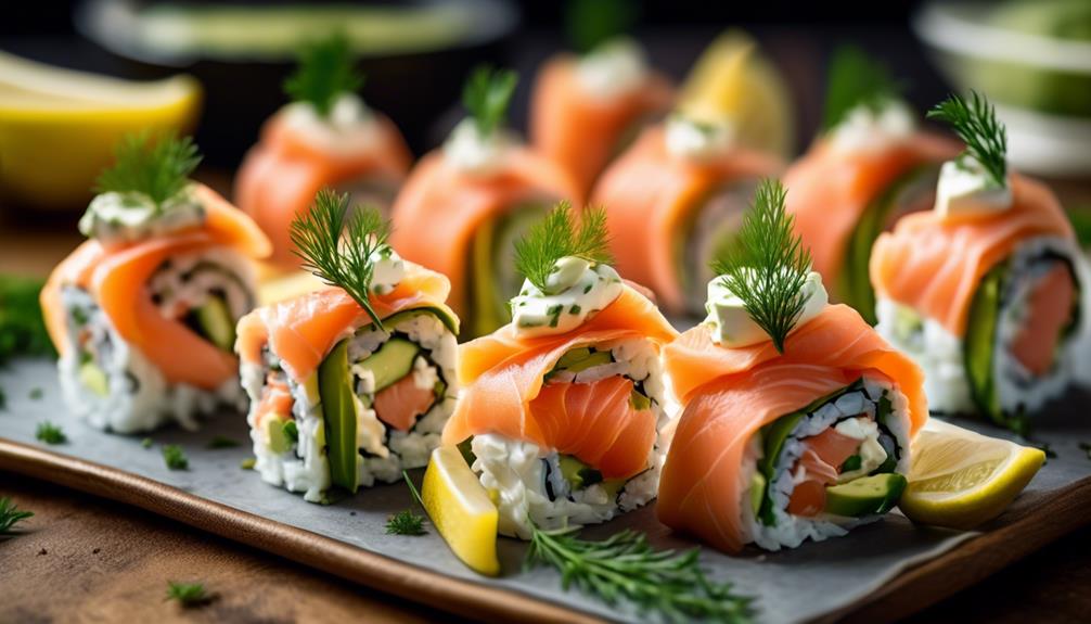 delicious appetizer with salmon