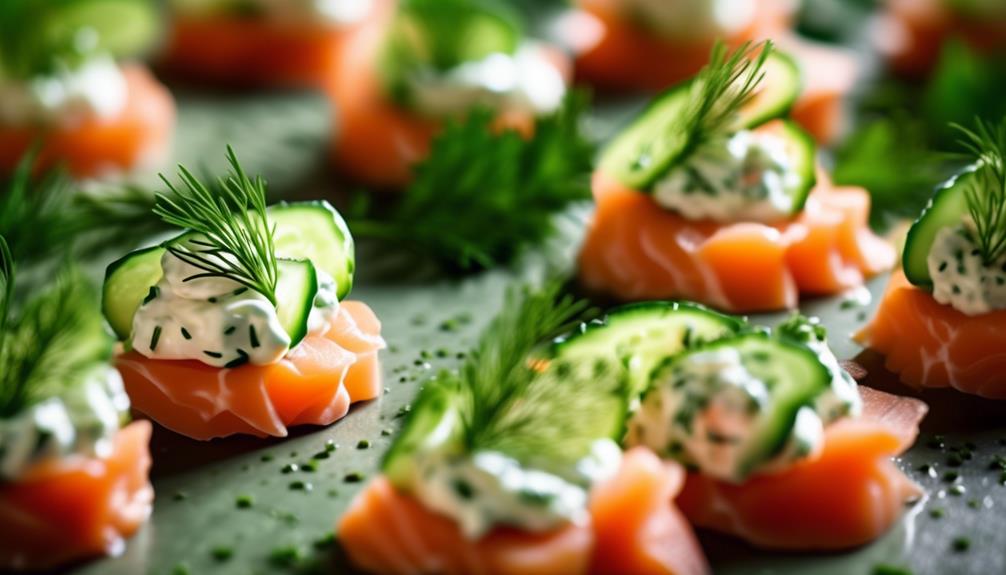 delicious appetizer with salmon