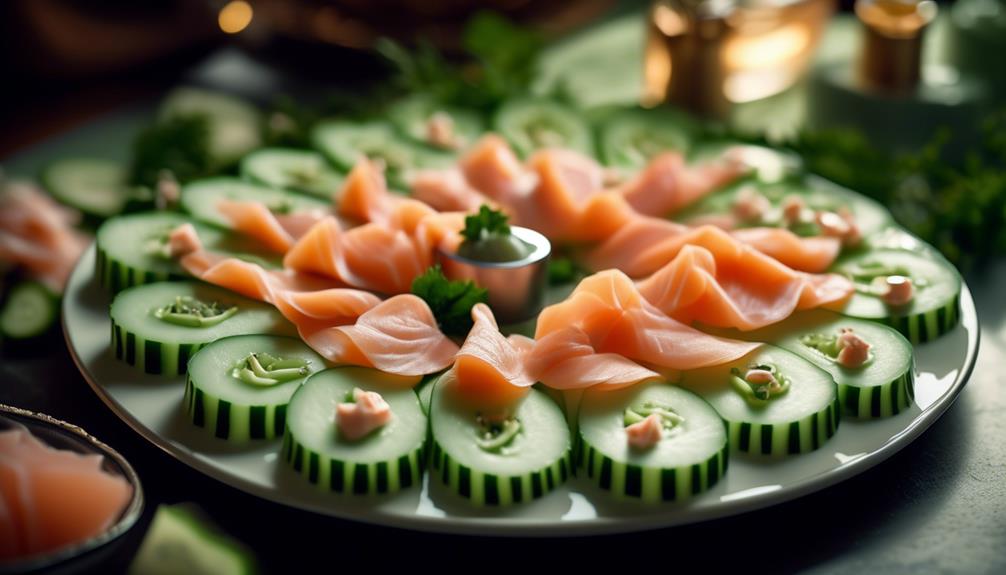 delicious appetizer with salmon