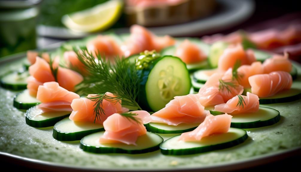 delicious appetizer with salmon