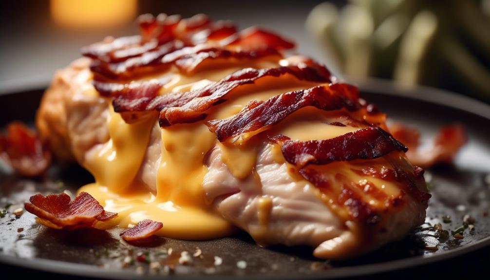 delicious bacon filled chicken breast