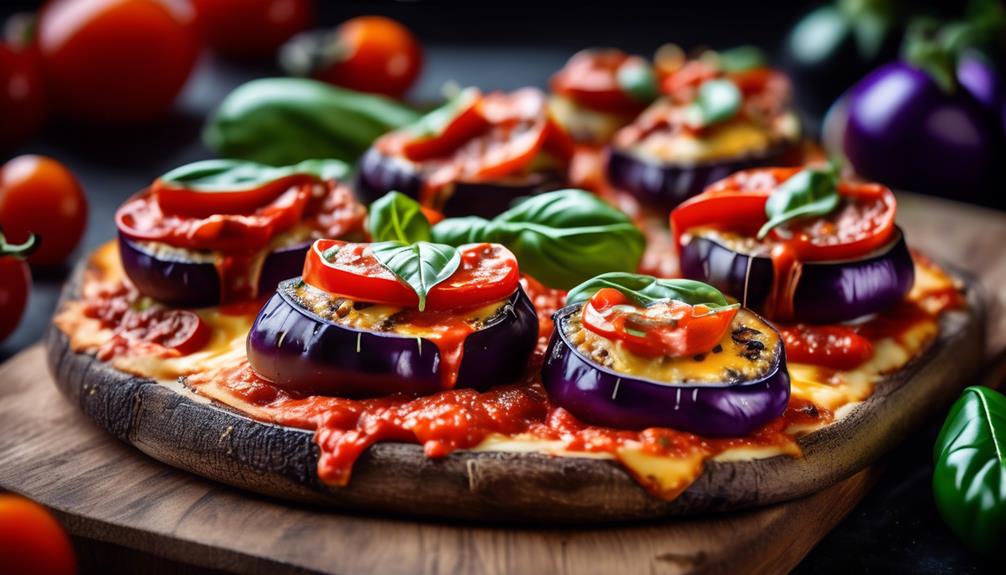 delicious bite sized eggplant pizza