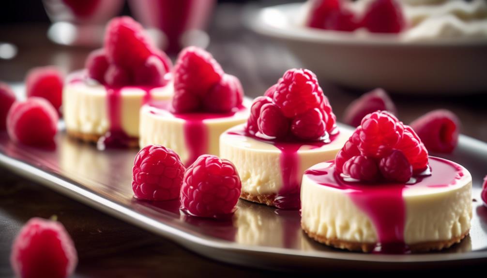 delicious bite sized raspberry cheesecake