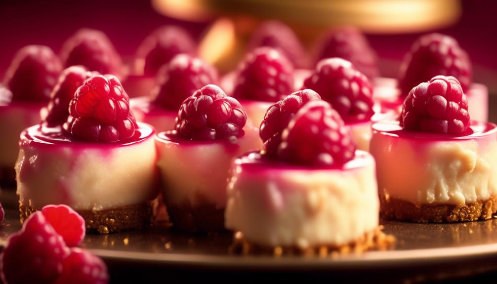 delicious bite sized raspberry cheesecake