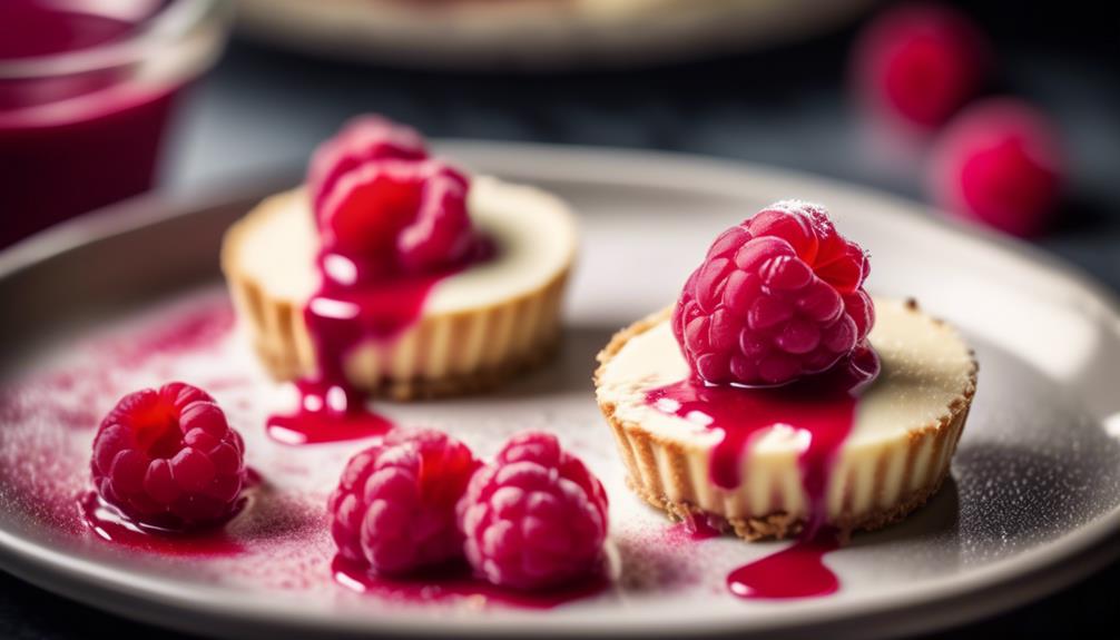 delicious bite sized raspberry cheesecake