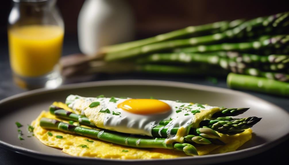 delicious breakfast with asparagus