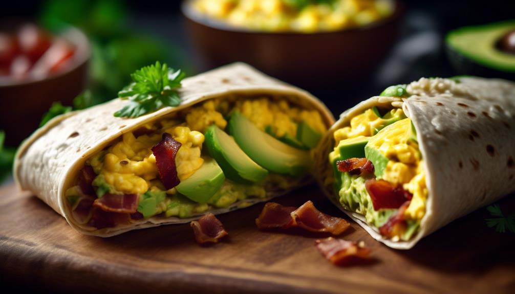 delicious breakfast with avocado