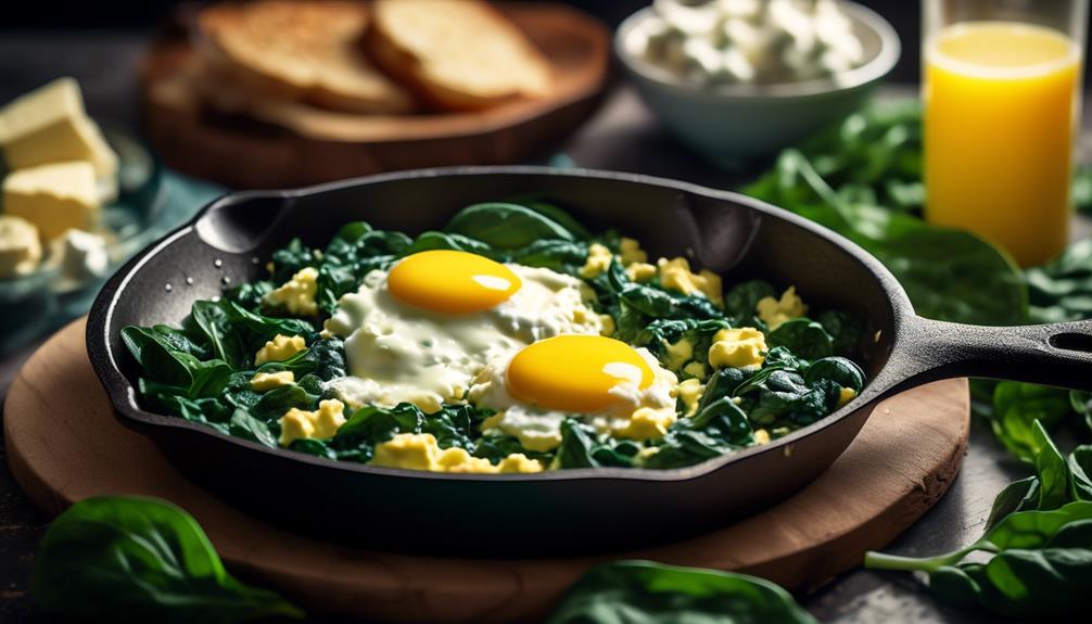 delicious breakfast with greens