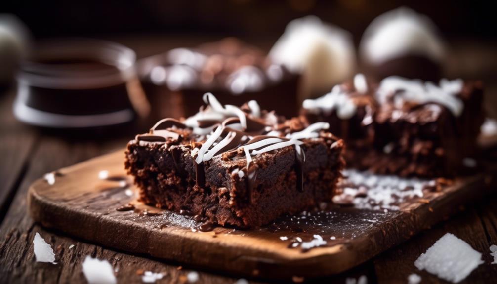 delicious brownies with coconut