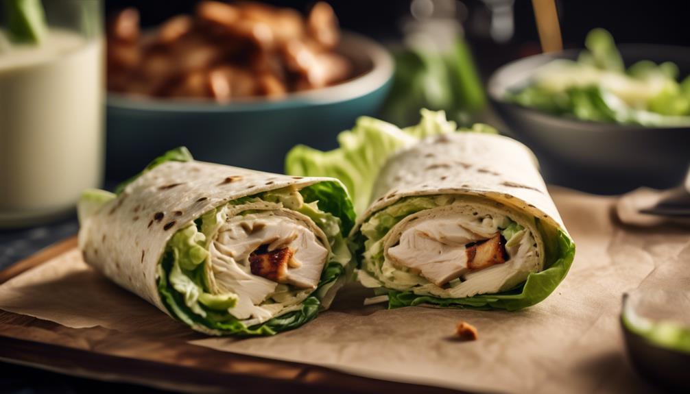 delicious chicken filled caesar wraps