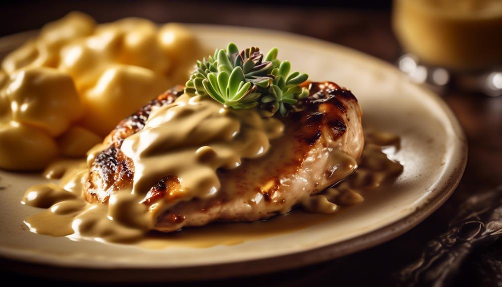 delicious chicken with mushrooms