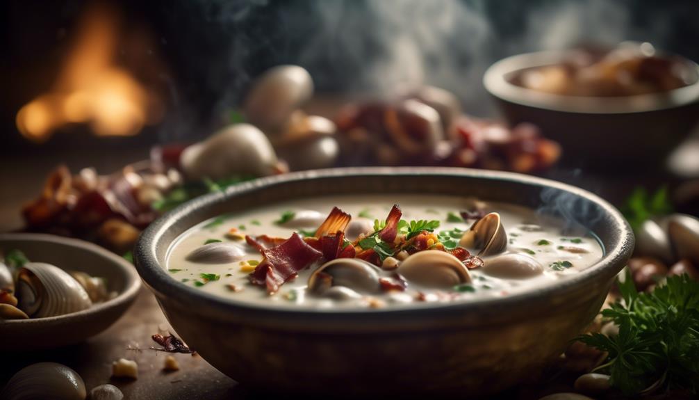 delicious chowder with clams