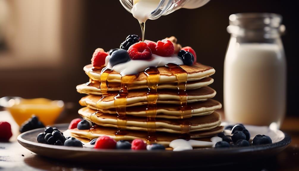 delicious fluffy pancakes made with greek yogurt