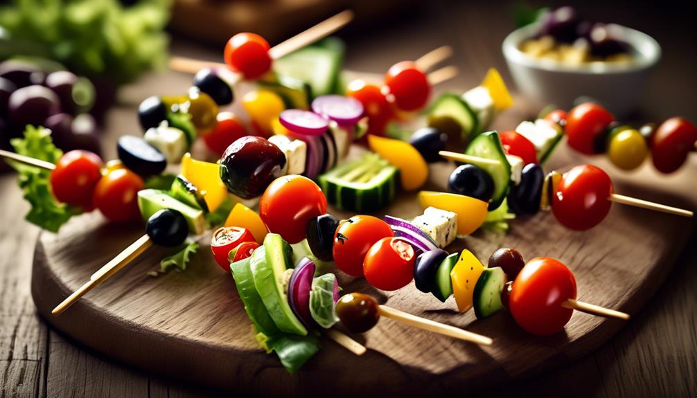 delicious greek salad skewers