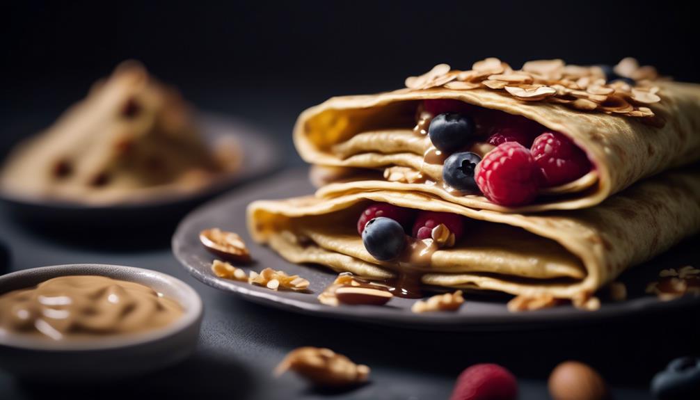 delicious hazelnut filled pancake wraps