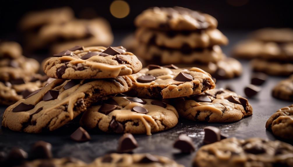 delicious homemade peanut butter cookies with chocolate chips