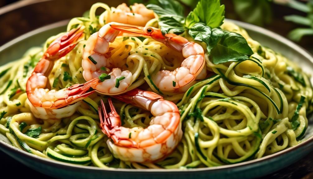 delicious low carb shrimp pasta