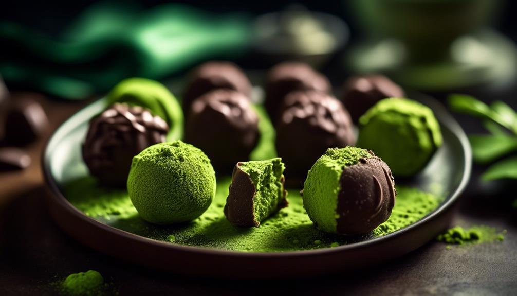 delicious matcha infused chocolate truffles