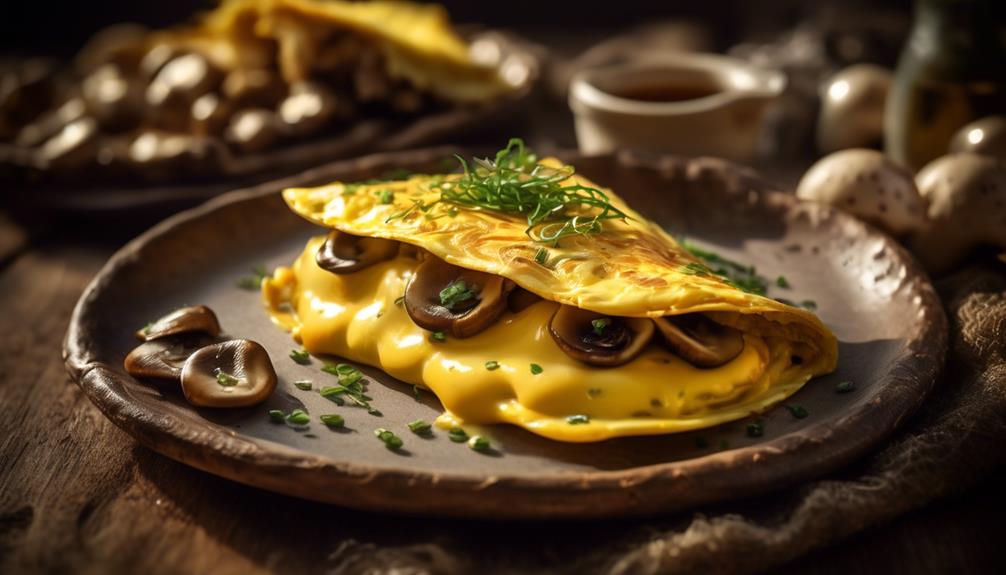 delicious omelette with mushrooms