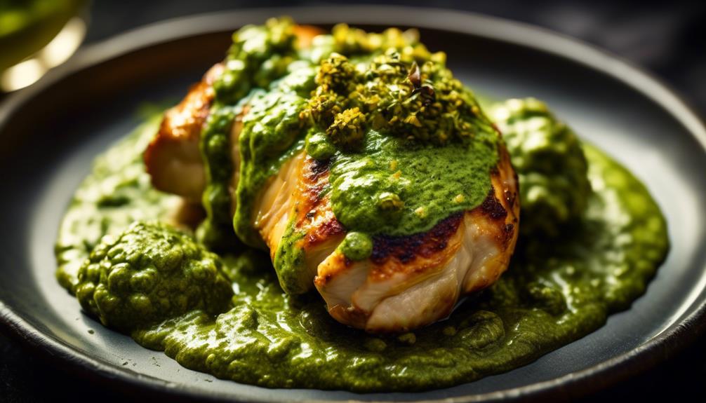 delicious oven baked chicken thighs with pesto