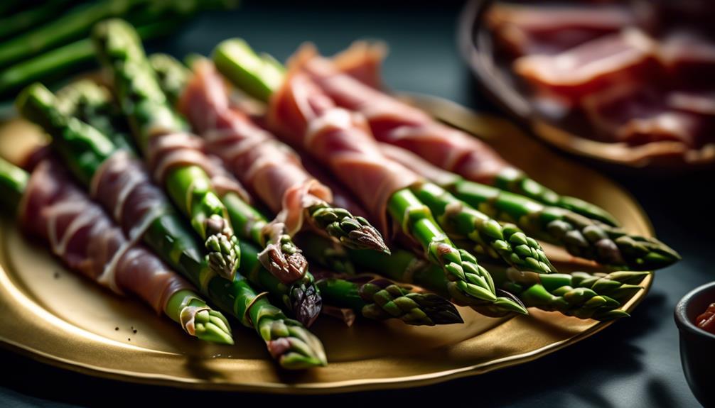 delicious prosciutto wrapped asparagus spears