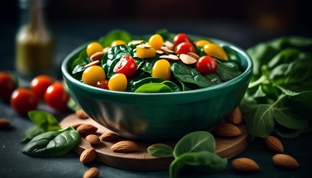 delicious salad with spinach