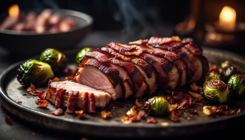 delicious smoky bacon wrapped pork