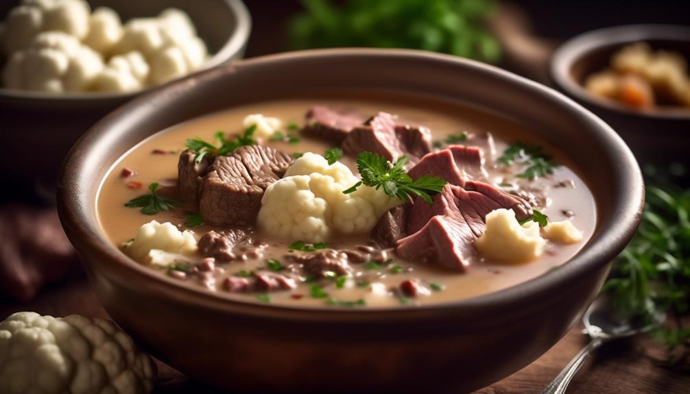 delicious soup with beef