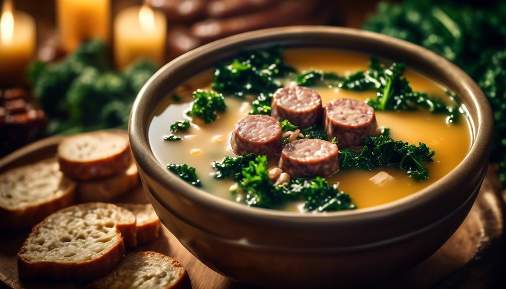 delicious soup with sausage