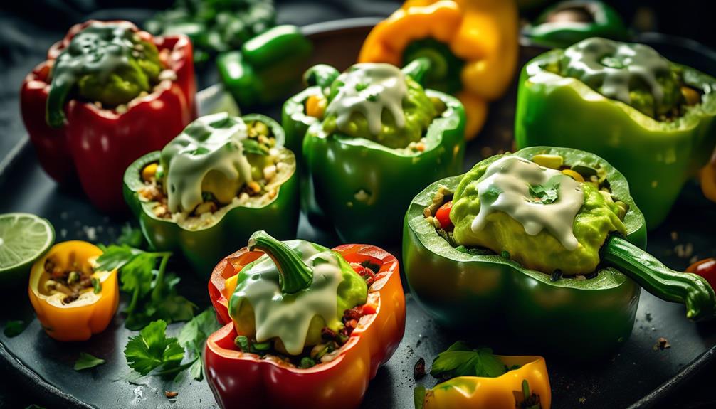 delicious stuffed peppers with avocado filling