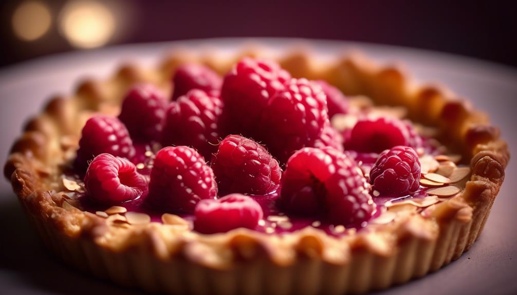 delicious tart with raspberries