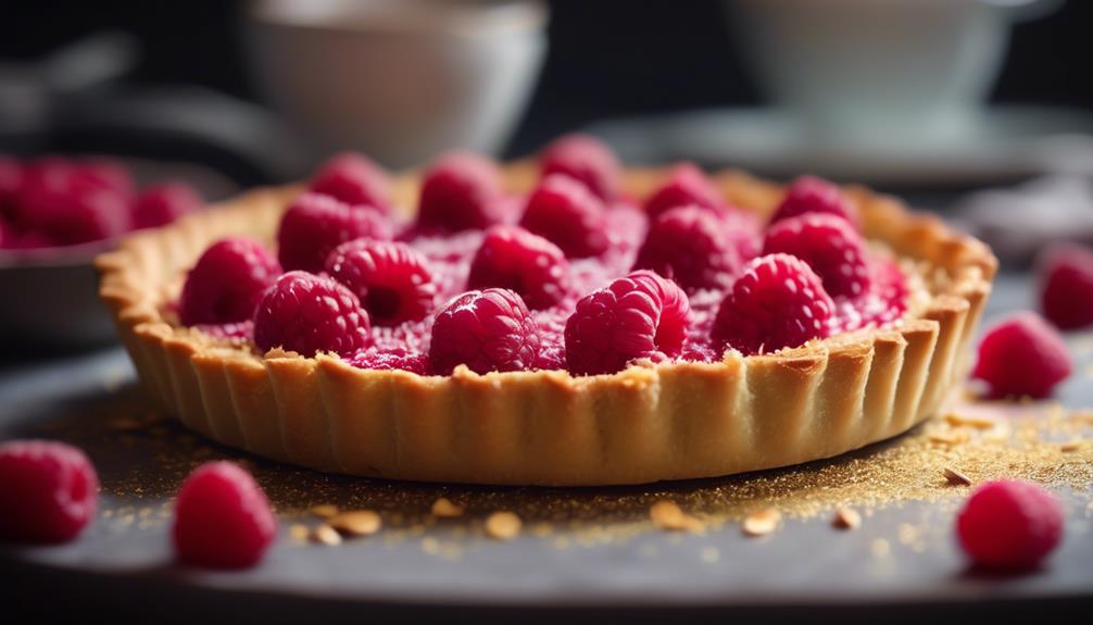 delicious tart with raspberries