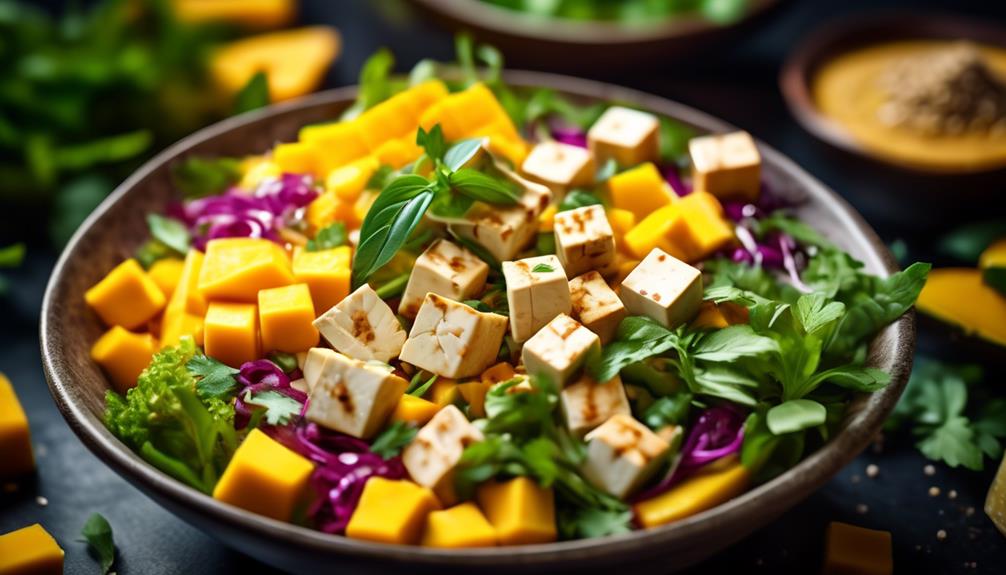 delicious thai inspired tofu salad