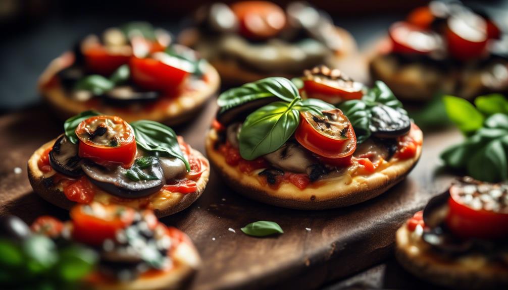 delicious vegetarian pizzas with portobello mushrooms